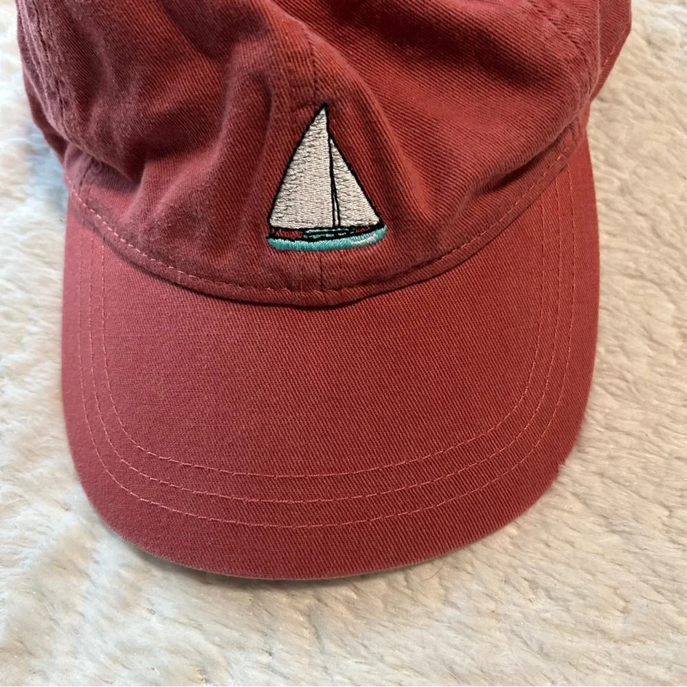 NWT J. Crew Rust Embroidered Sailboat Cap Baseball Cap Summer Vacation One Size